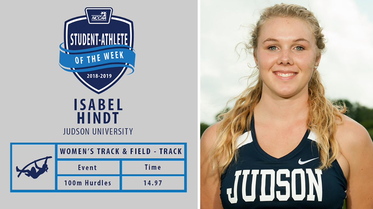 Hindt's Incredible Weekend Leads to NCCAA Athlete of the Week
