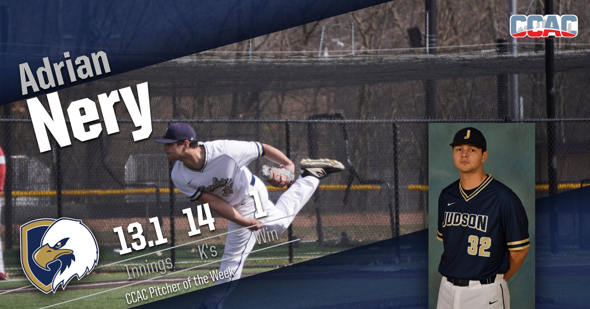 Nery Named CCAC Pitcher Of The Week