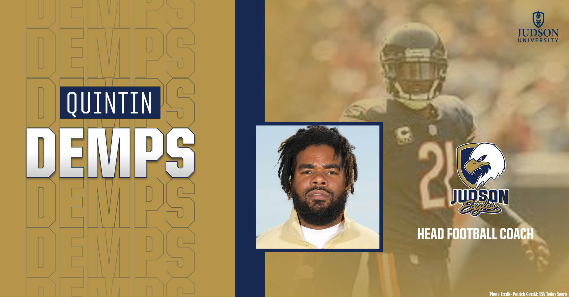 Former NFL and Chicago Bears Safety Quintin Demps Named Head Football Coach